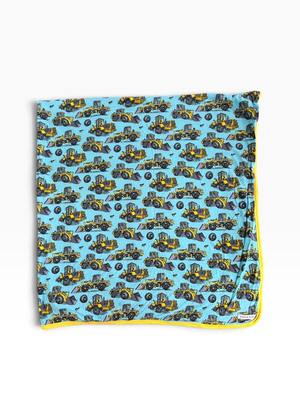 Posh Peanut Blue & Yellow Construction Truck Baby Blanket
